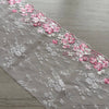 Pizzo Ricamato Multicolore Rosa