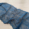Pizzo Elastico Chantilly Blu Petrolio a Motivo Floreale