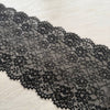 Pizzo Elastico Nero con Frange e Doppia Smerlatura