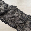 Pizzo Elastico Nero con Ricami Floreali Oro Lurex