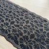 Pizzo Elastico Nero e Oro a Motivo Floreale