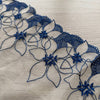 Pizzo Blu Notte Ricamato a Fiori Grandi su Tulle