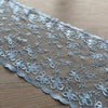 Pizzo Celeste Ricamato a Farfalle e Fiori su Tulle