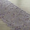 Pizzo Lilla Ricamato e Stampato a Fiori su Tulle