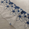 Pizzo Blu Notte Ricamato a Fiori Grandi su Tulle