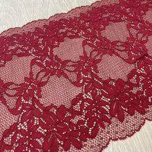  Pizzo elastico floreale rosso ciliegia per lingerie e intimo