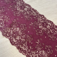  Pizzo elastico floreale bordeaux