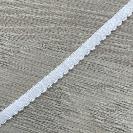 elastico bianco, elastico smerlato bianco, elastico 10mm, elastico per intimo, elastico per rifiniture