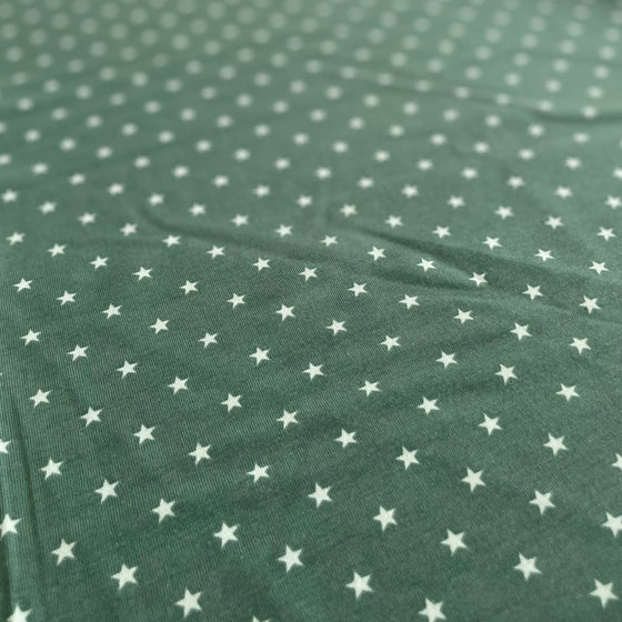 jersey verde, jersey con stelle, tessuto elastico con stelle, tessuto elastico verde