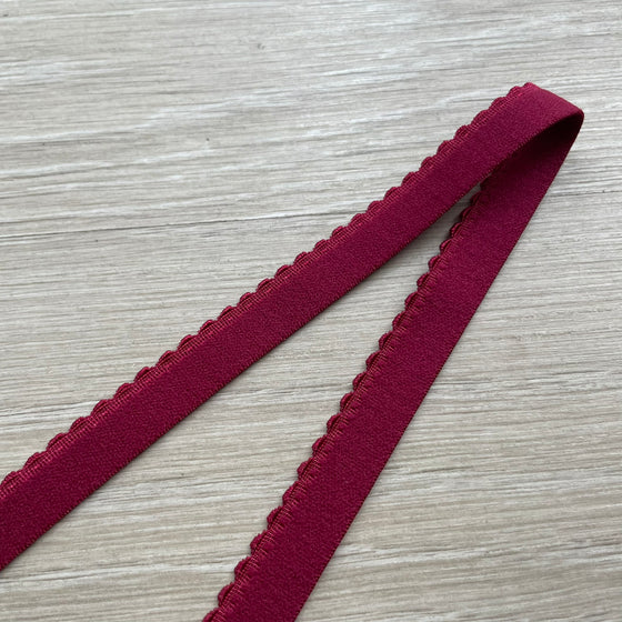 Elastico smerlato 15mm borgogna/bordeaux