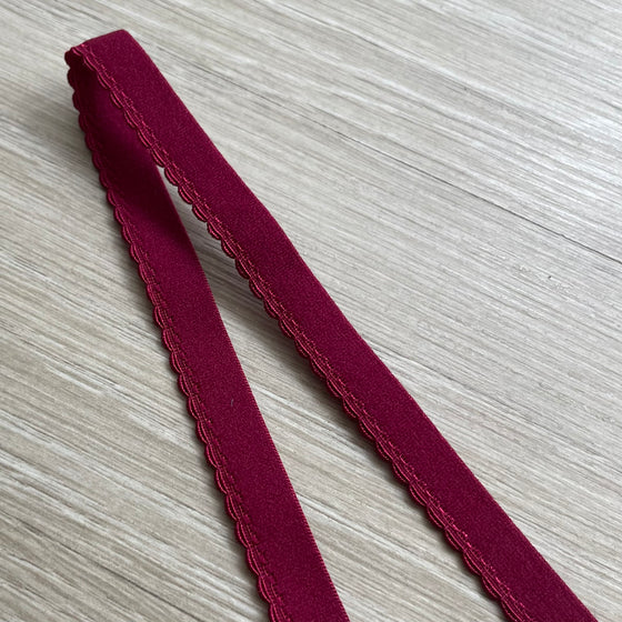 12mm red scalloped elastic