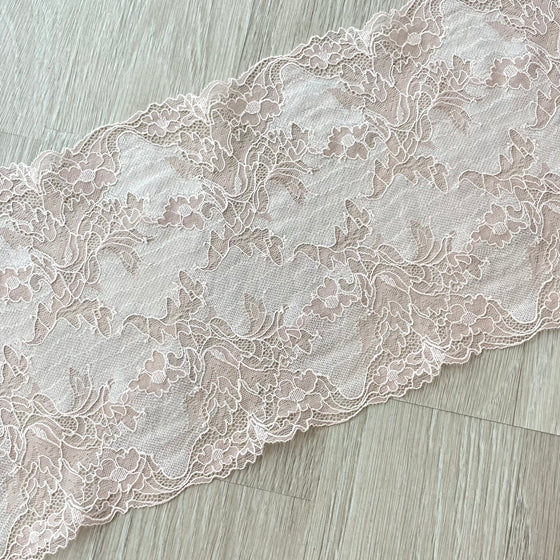 pizzo rosa, pizzo ricamato, pizzo smerlato, pizzo floreale, pizzo per intimo, sartoria, handmade, su misura, tessuti