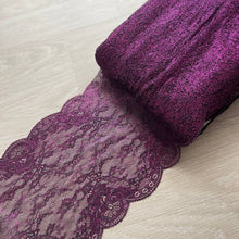  Pizzo elastico a fascia metallizzato fucsia