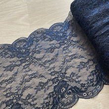  Pizzo elastico a blu metallizzato