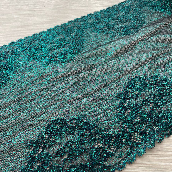 Pizzo verde metallizzato