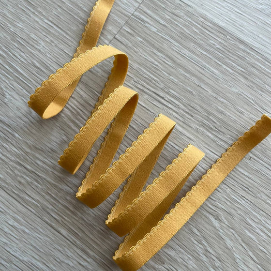 Elastico smerlato 12mm giallo scuro