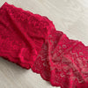 Pizzo elastico floreale rosso ferrari per lingerie e intimo