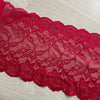 Pizzo elastico floreale rosso ferrari per lingerie e intimo