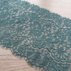 Pizzo Ricamato con Fiori e Foglie Verde