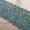 Pizzo Ricamato con Fiori e Foglie Verde