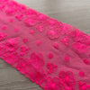 Pizzo Ricamato Alto 17 cm Rosa Fluorescente su Tulle – Vendita al Metro