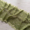 Pizzo Elastico Verde Oliva a Motivo Floreale