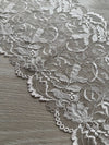 Pizzo Elastico Floreale Color Argento/Tortora