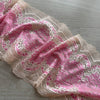 Pizzo Elastico Bicolore Rosa e Beige