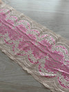 Pizzo Elastico Bicolore Rosa e Beige