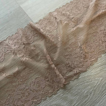  Pizzo elasticizzato floreale nocciola per creare intimo handmade