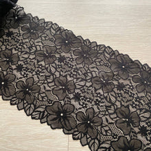  Pizzo elastico floreale nero